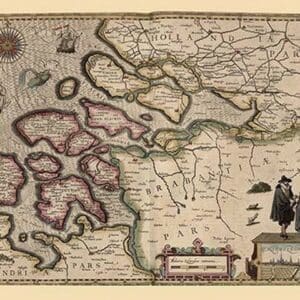 Map of Holland by Pieter van den Keere - Art Print