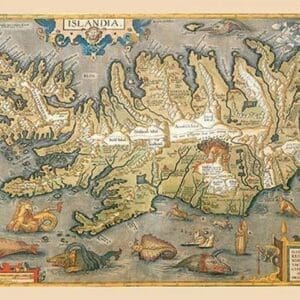 Map of Iceland by A. Ortelius - Art Print