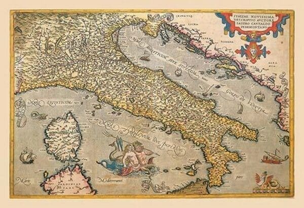 Map of Italy by A. Ortelius - Art Print