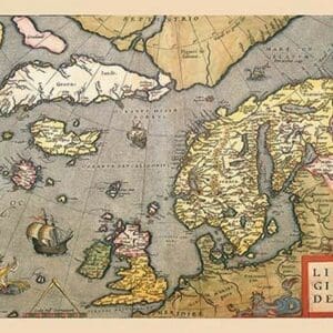 Map of North Sea by A. Ortelius - Art Print