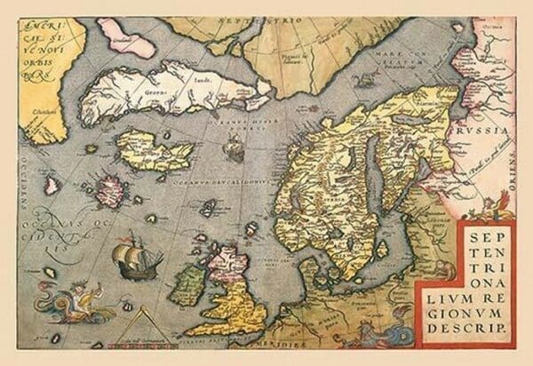 Map of North Sea by A. Ortelius - Art Print