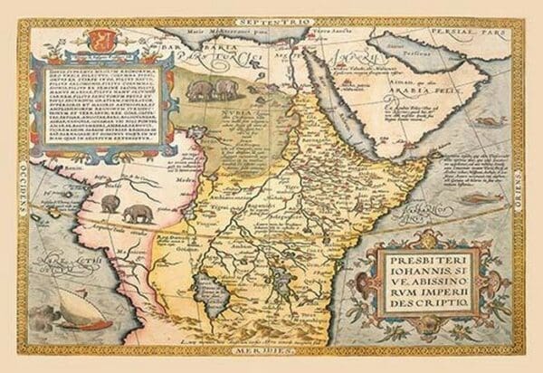 Map of Northeastern Africa by A. Ortelius - Art Print