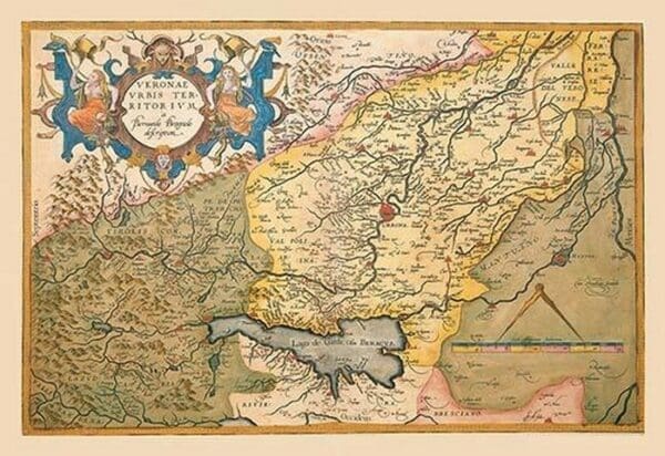 Map of Northeastern Italy - Verona by A. Ortelius - Art Print