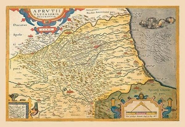 Map of Northeastern Italy by A. Ortelius - Art Print