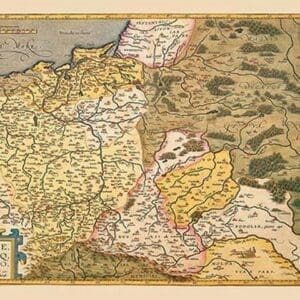 Map of Poland and Eastern Europe by A. Ortelius - Art Print