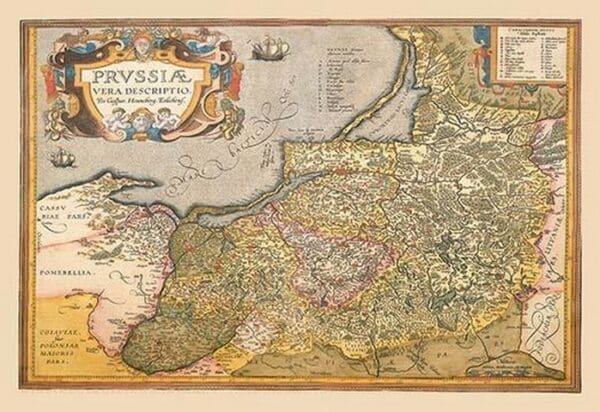 Map of Prussia by A. Ortelius - Art Print