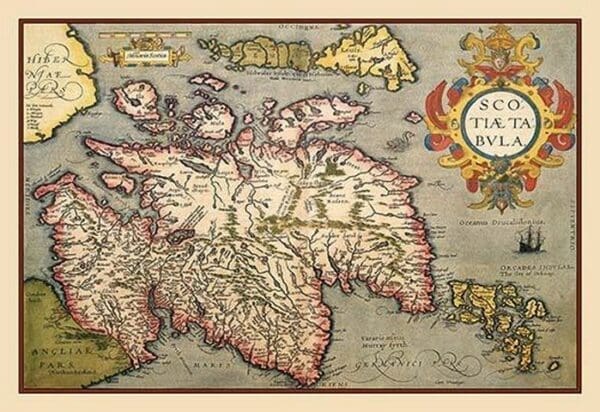 Map of Scotland by A. Ortelius - Art Print