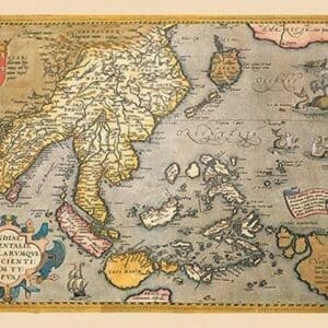 Map of South East Asia by A. Ortelius - Art Print