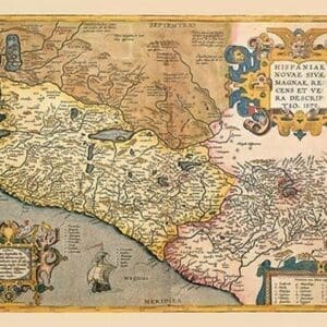 Map of South Western America and Mexico by A. Ortelius - Art Print