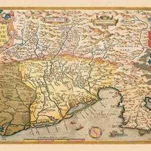 Map of Southern Europe by A. Ortelius - Art Print