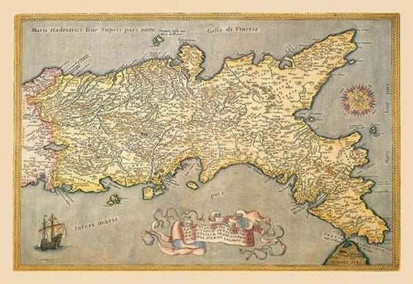 Map of Southern Italy by A. Ortelius - Art Print