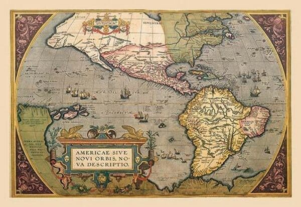 Map of The Americas by A. Ortelius - Art Print