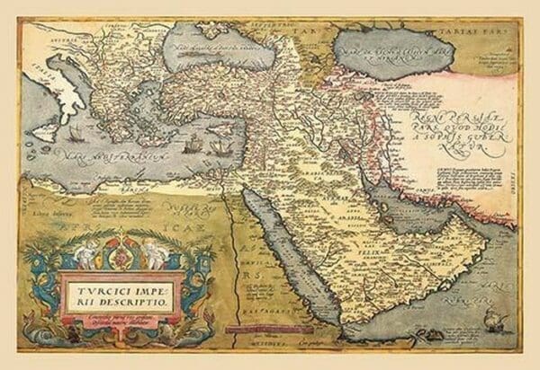 Map of The Middle East by A. Ortelius - Art Print