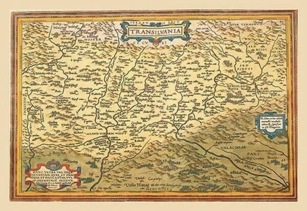 Map of Transylvania by A. Ortelius - Art Print