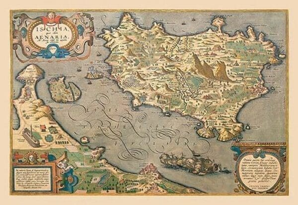 Map of a Mediterranean Island by A. Ortelius - Art Print