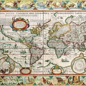 Map of the Americas by Pieter van den Keere - Art Print