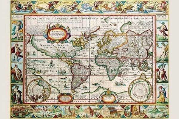 Map of the Americas by Pieter van den Keere - Art Print