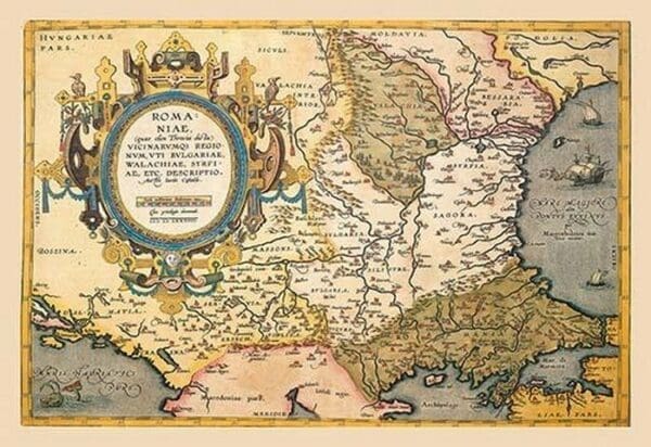 Map of the Balkans by A. Ortelius - Art Print