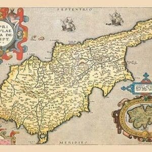 Map of the Island of Cyprus by A. Ortelius - Art Print