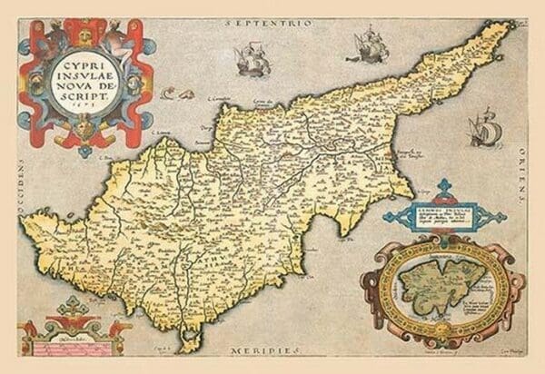 Map of the Island of Cyprus by A. Ortelius - Art Print