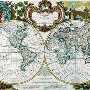 Mappe Monde Nouvelle by George Louis Le Rouge - Art Print