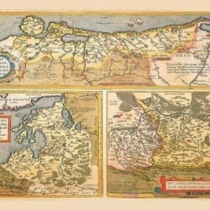 Maps of Eastern Europe and Russia by A. Ortelius - Art Print