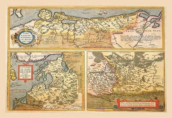 Maps of Eastern Europe and Russia by A. Ortelius - Art Print