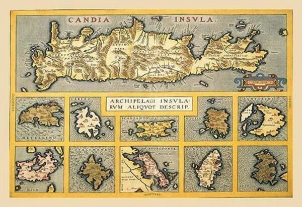 Maps of Mediterranean Islands by A. Ortelius - Art Print