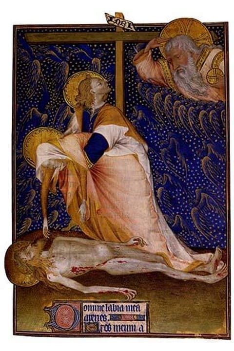 Maria mourning the dead Christ - Art Print