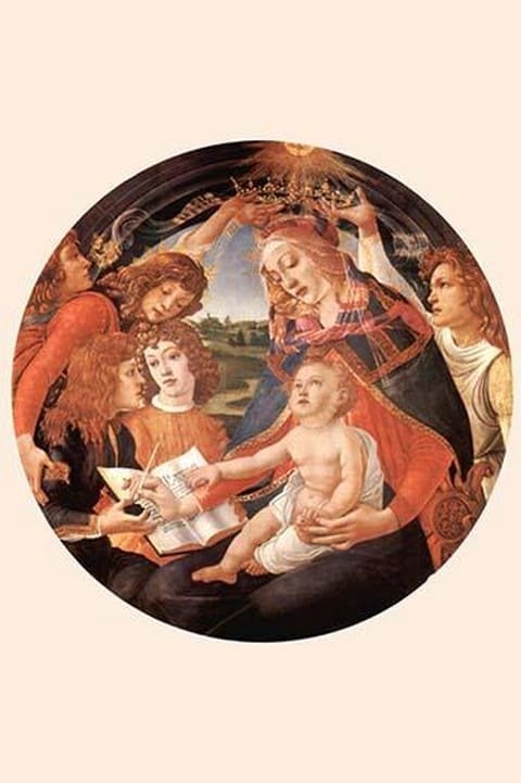 Maria with Christ child and five angels by Sandro Botticelli - Art Print