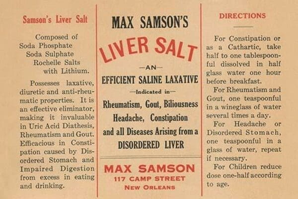 Max Samson's Liver Salt - Art Print