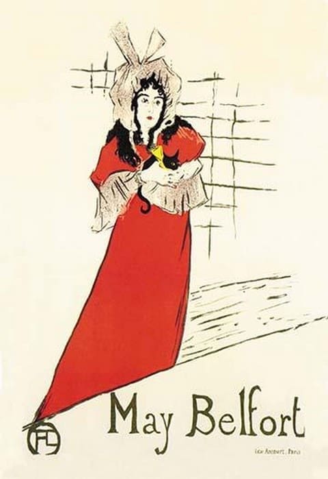 May Belfort (Irish Singer) by Henri de Toulouse-Lautrec - Art Print