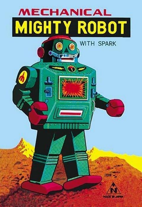 Mechanical Green Mighty Robot with Spark - Art Print