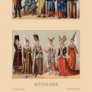 Medieval Aristocracy by Auguste Racinet - Art Print