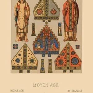 Medieval Clergymen #2 by Auguste Racinet - Art Print