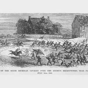 Michigan Cavalry Charges the enemy at Falling Waters