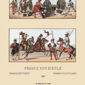 Military Costumes of Sixteenth Century France by Auguste Racinet - Art Print