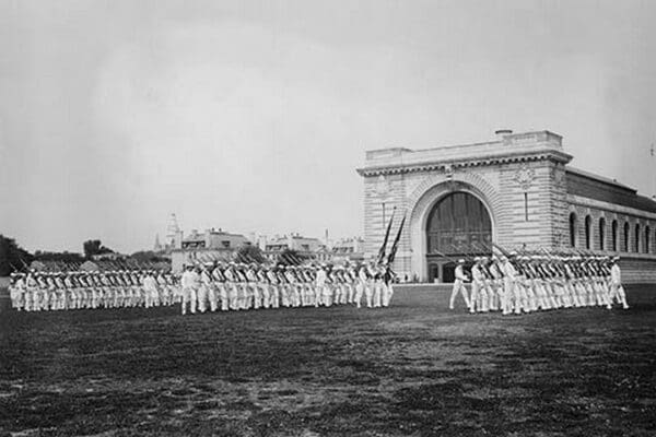 Military Drills at the Naval Academy Grounds - Art Print