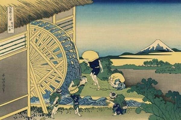 Mill Facing Mount Fuji by Hokusai - Art Print