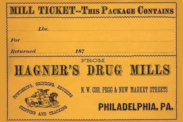 Mill Ticket from Hagner's Drug Mills - Art Print