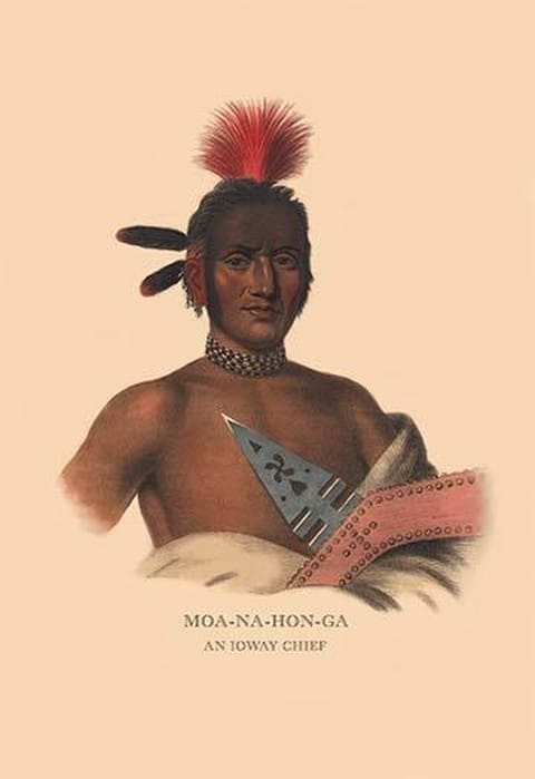 Moa-Na-Hon-Ga (An Ioway Chief) by Mckenney & Hall - Art Print