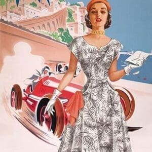 Monaco Lady's 50's Fashion I by Sara Pierce - Art Print