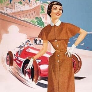 Monaco Lady's 50's Fashion II by Sara Pierce - Art Print