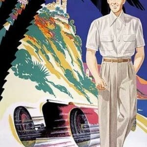 Monaco Men's 50's Fashion I by Sara Pierce - Art Print