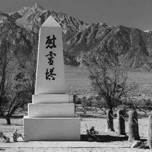 Monument in cemetery by Ansel Adams - Art Print