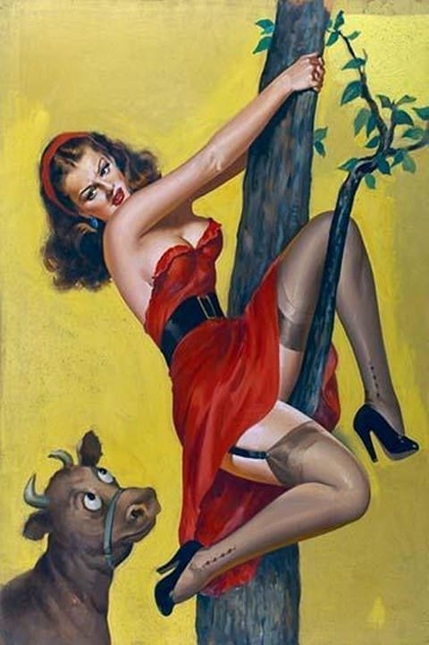 Moo; Up a tree by Peter Driben - Art Print