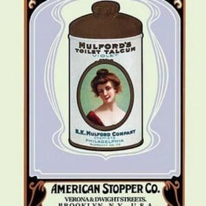 Mulford's Toilet Talcum by Buedingen Box & Label Co. - Art Print