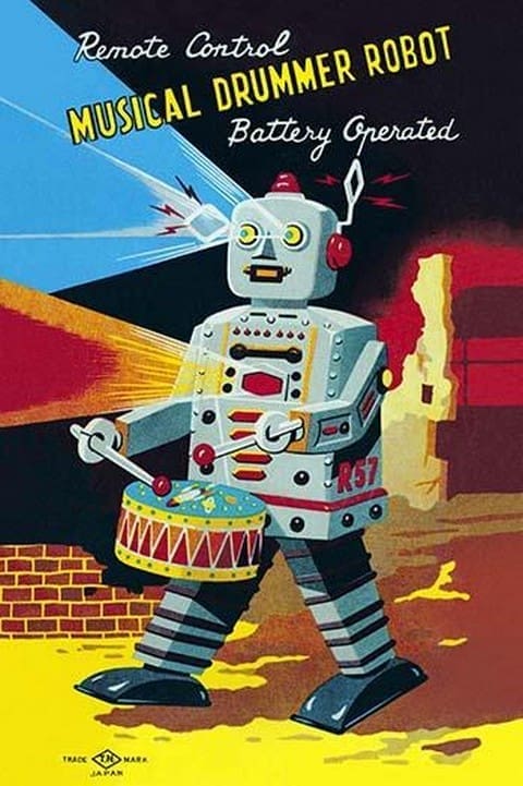 Musical Drummer Robot #2 - Art Print