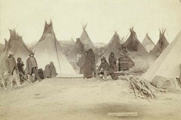 Native American Encampment - Lakota Indians by John C.H. Grabill #3 - Art Print