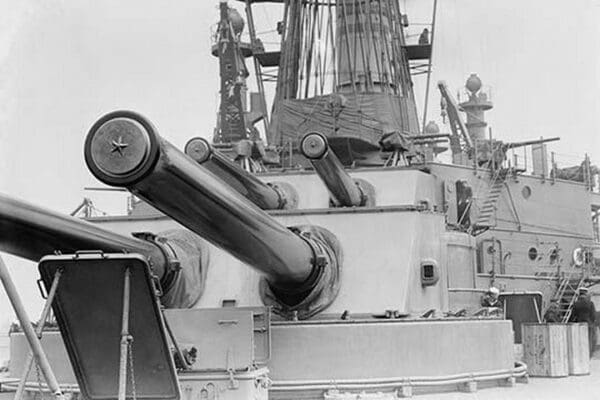 Naval Guns on the Battleship Michigan - Art Print